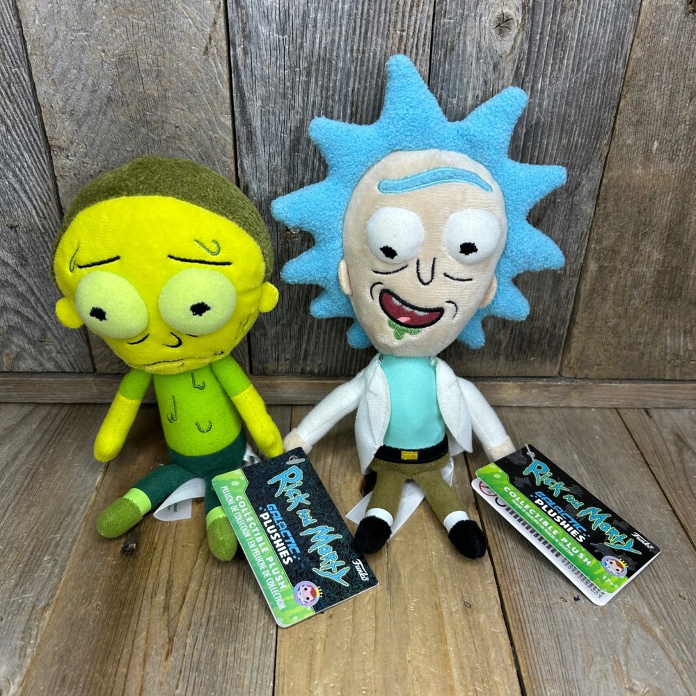 Rick and Morty Funko Galactic Plushies Set Rick & Sweating Morty New With Tags